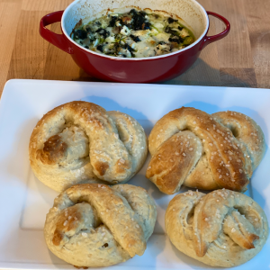 Homemade Pretzels with Queso Fundido